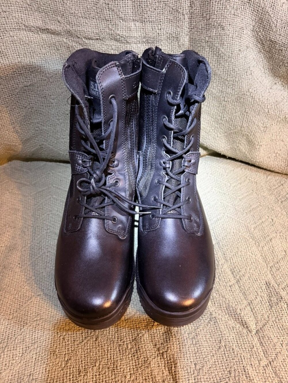 5.11 Tactical ATAC 8" Side Zip Boots Men's 14 Black Leather Duty 12001 New